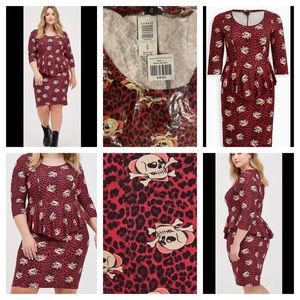NWT Torrid Skull Peplum Dress size 5